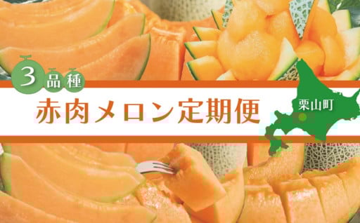北海道栗山町産赤肉メロン食べ比べ定期便