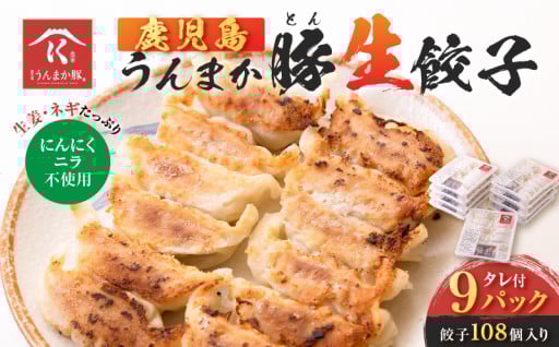 鹿児島うんまか豚生餃子9パック（餃子108個入り・タレ付）🥟