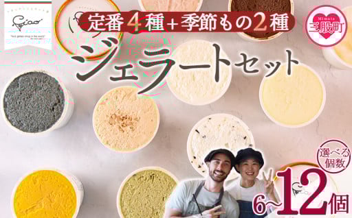 定番4種+季節もの2種ジェラートセット 6/12個