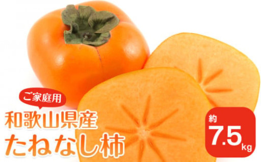 【2025年9月下旬以降発送】 ◆先行予約◆ 和歌山県産 平核無柿＜ご家庭用＞約7.5kg