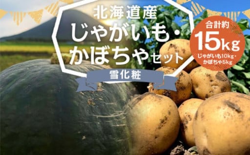 北海道産 じゃがいも 男爵 M～2Lサイズ混載 約 10kg かぼちゃ 雪化粧 約5kg（3～6玉） セット
