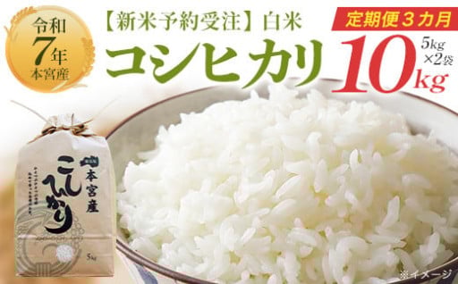 【3か月定期便】令和7年 福島県産コシヒカリ10㎏