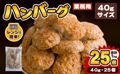 業務用 ハンバーグ 国内製造 合計1kg (40g×25個)
