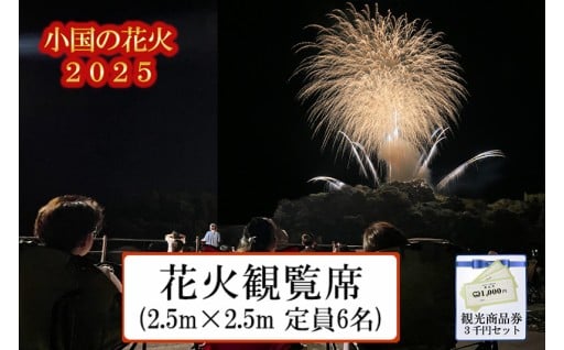 大人気「小国の花火2025」 観覧席※商品券付き