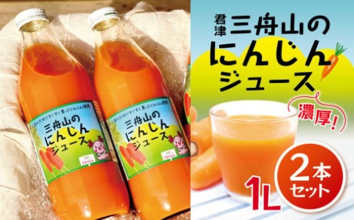 君津 三舟山 の にんじん ジュース 1L × 2本 セット JAきみつ味楽囲さだもと店
