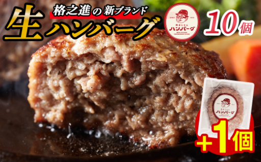 格之進の新ブランド【生ハンバーグ】10個がプラス1個付の合計11個！