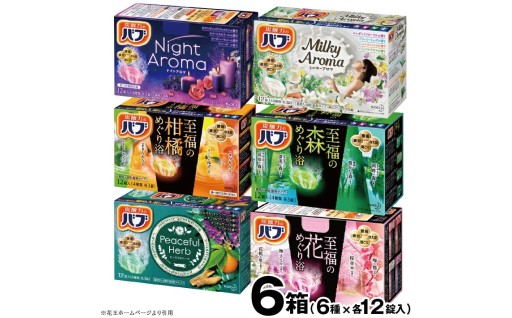 花王バブ 6種詰合せ　各12錠×計6箱