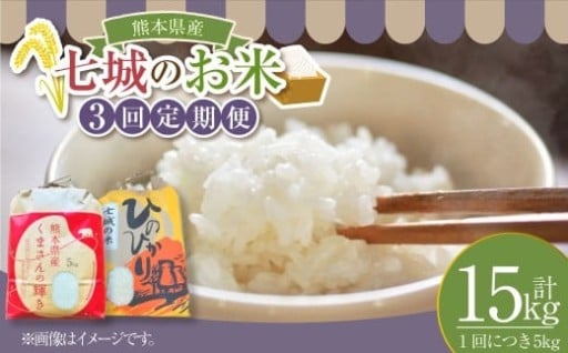 【年3回連続定期便】 【令和7年度産】 熊本県（七城）産のお米 計15kg（5kg×3回）