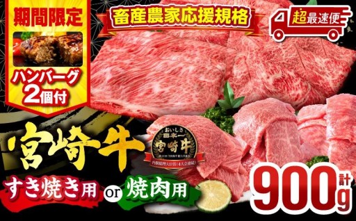 【宮崎県宮崎市】宮崎牛3種セット ハンバーグ付✨