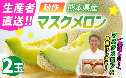 【生産者直送】☆秋作☆ マスクメロン 2玉 合計約3.2kg以上