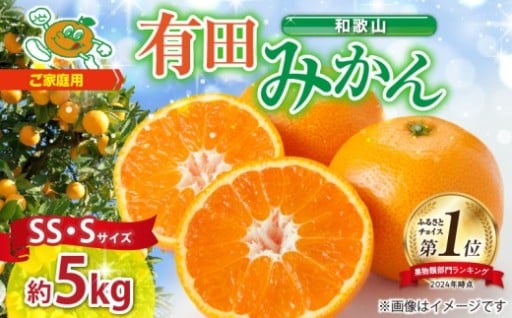 和歌山県 湯浅町 送料無料 家庭用 和歌山 有田みかん 約5kg (SS、Sサイズ)