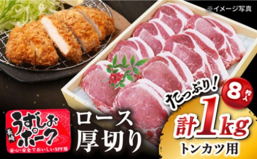 長崎 うずしおポーク ロース 1kg（8枚） 訳あり ＜スーパーウエスト＞ [CAG001