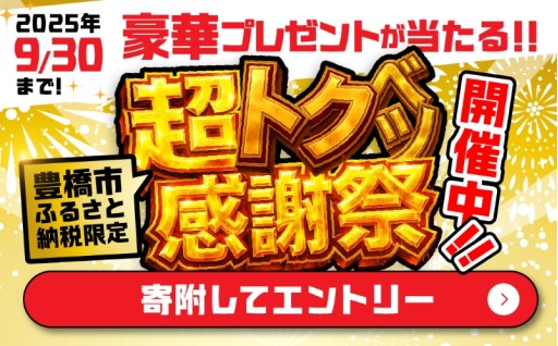 【9月30日まで！！】豊橋市ふるさと納税限定！超トクベツ感謝祭開催中！