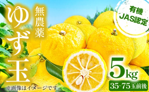 【有機JAS認定】無農薬ゆず玉5kg