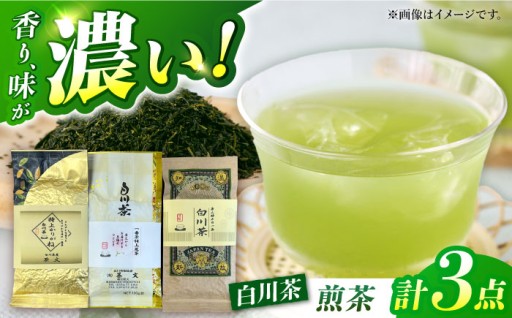 茶文の白川茶 3種セット 各100g