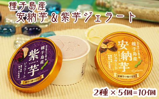 種子島産 安納芋 紫芋ジェラート10個セット