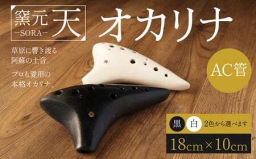 オカリナ（AC管）黒色 18cm×10cm