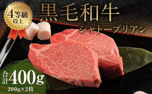 くまもと 黒毛和牛 シャトーブリアン 400g（200g×2枚）