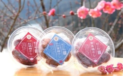 日本唯一！烏梅製造元「梅古庵」の烏梅職人が作った梅干し三種味比べセット（小）　無添加