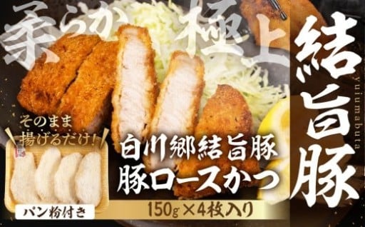 冷凍パン粉付き豚ロースかつ 4枚入り 白川郷 結旨豚