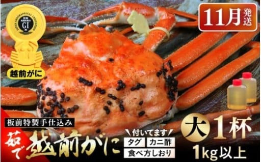 【特製手仕込み】タグ付き越前ガニ🦀特製カニ酢付き