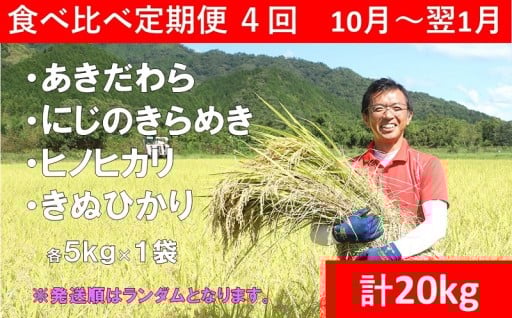【定期便】令和7年産 新米 4種 食べ比べ  
