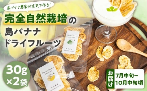 島バナナ農家が本気で作る完全自然栽培の島バナナドライフルーツ 30g×2袋🍌