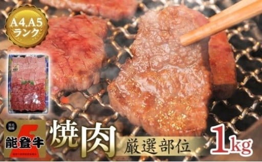【石川県能登町】【復興支援】【A4・A5能登牛】焼肉用厳選部位 1kg