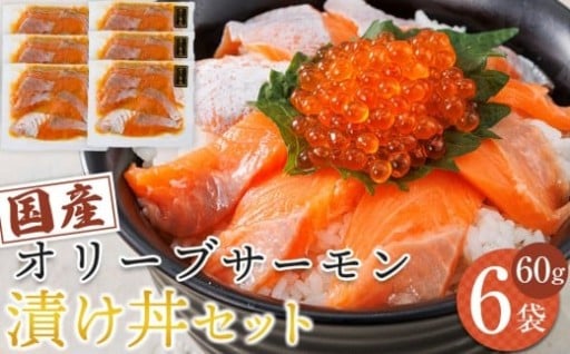オリーブサーモン漬け丼セット 60g×6パック 冷凍