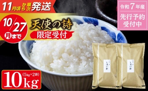 【令和7年産 新米 予約受付中】数量限定 天使の詩 5kg×2袋 計10kg