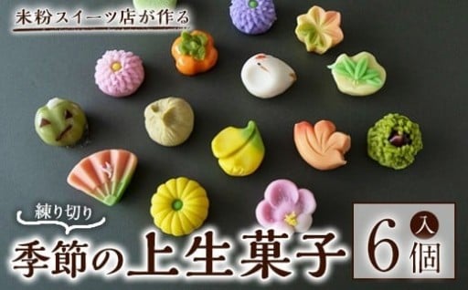 季節デザインの上生菓子(練り切り)6個入り