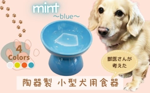 獣医さんが考えたペット用食器 『 小型犬用食器 ミント ブルー 』(スケーター株式会社) 犬用食器 