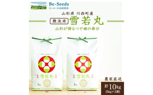 《先行受付》令和7年産　山形県産　雪若丸　無洗米　10kg(5kg×2袋)【1660789】