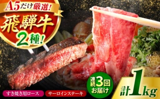 3回定期便！飛騨牛ステーキ＆すきやき用 1㎏