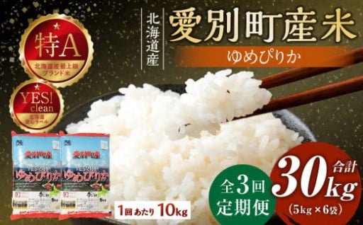 愛別町産米（ゆめぴりか5kg×2袋）3ヶ月定期配送