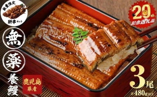 鹿児島産 山田のうなぎ ＜計480g以上＞3尾