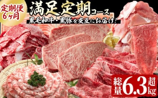 全6回 志布志牛・豚満足定期コース 計6.3kg