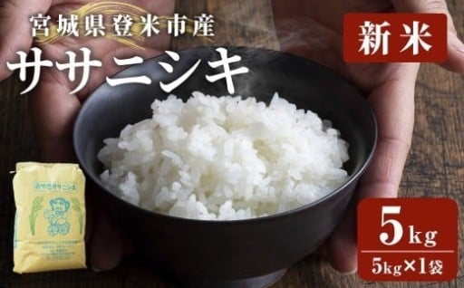 ≪令和7年産 新米≫ 登米市産 ササニシキ 5kg (5kg×1袋)