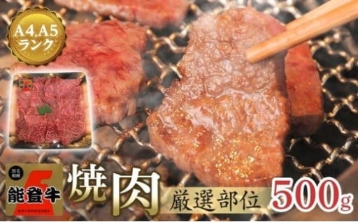 【石川県能登町】【復興支援】【A4・A5】能登牛 焼肉用厳選部位 500g