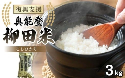 【石川県能登町】【復興支援】【令和7年度産】奥能登柳田米Ｅこしひかり 3kg