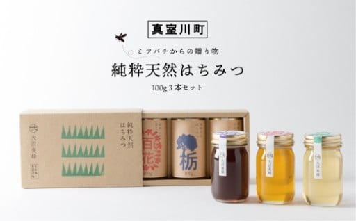 山形県真室川町・・ミツバチからの贈り物・・純粋天然はちみつ（100g）3本セット