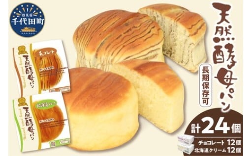 🥐デイプラス天然酵母パン　北海道クリーム・チョコレート（12個入り×2ケース）🍞