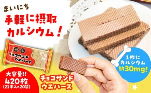 毎日のおやつに!チョコサンドウエハース 420個