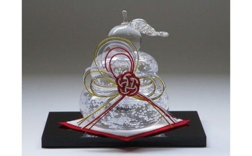 マルティグラスガラス置物　きらりもち