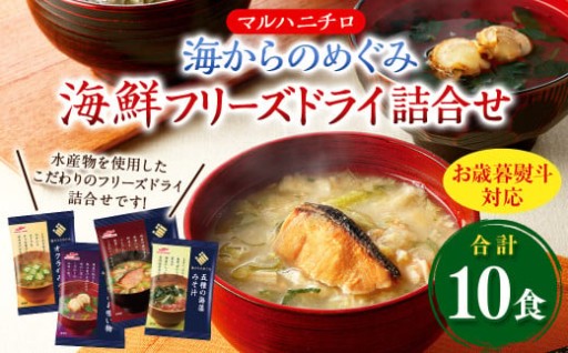 【お歳暮熨斗対応】 マルハニチロ 海からのめぐみ 海鮮 フリーズドライ 詰合せ （計10食）
