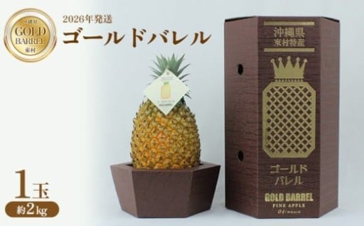 東村産 ゴールドバレルパイン1(1玉・約2kg)【2026年発送】