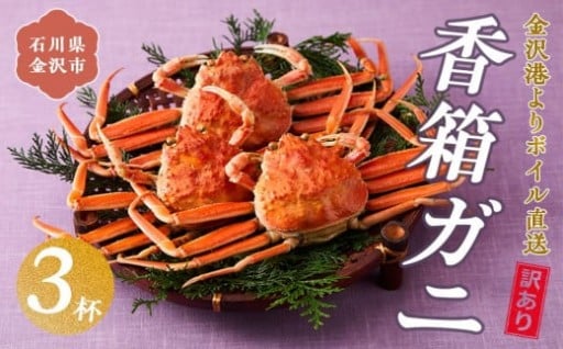 【訳あり】金沢港 直送!ボイル 香箱ガニ3杯