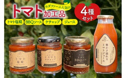 トマト塩糀 トマトBBQソース トマトケチャップ トマトジュース 4種詰め合わせセット 各1個