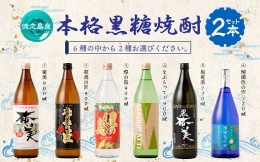 奄美酒類 〈6種から2種選べる〉 本格 黒糖焼酎 2本セット