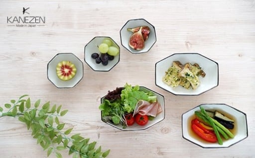 金善製陶所 長角八角小鉢 豆八角小鉢 6点セット